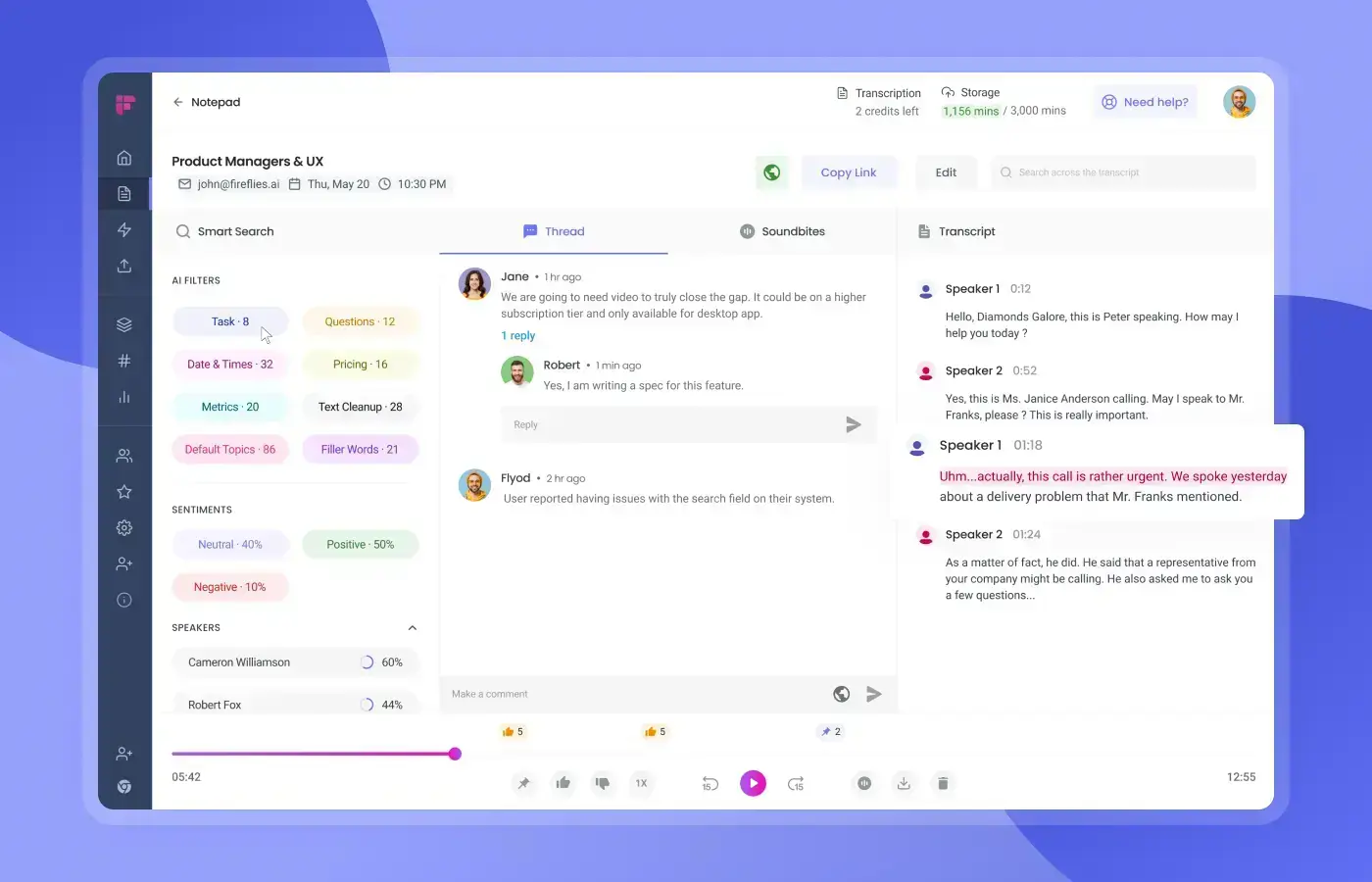 fireflies ai meeting summaries review